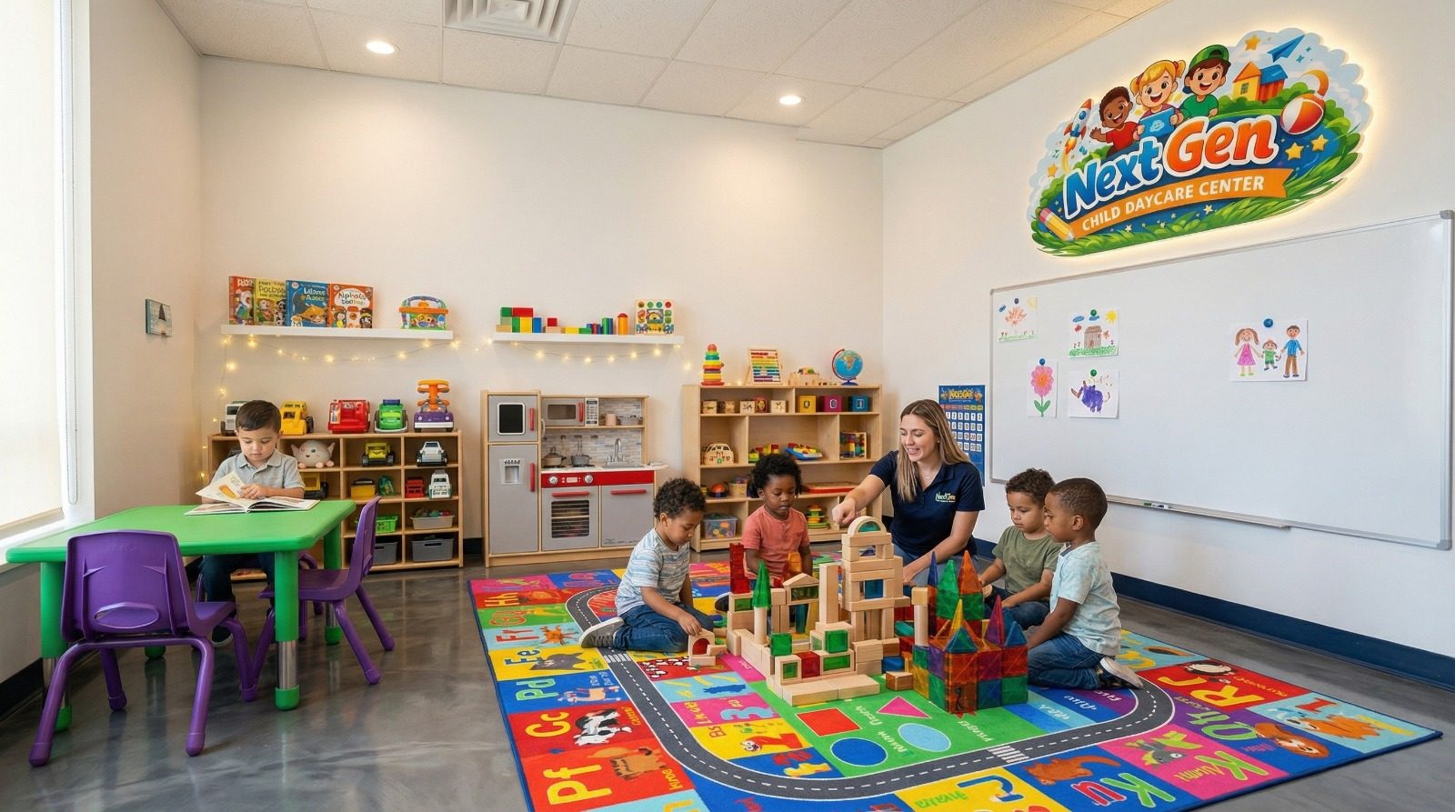 Children in the Afterschool Program at NextGen Child Daycare Center in Schenectady, NY